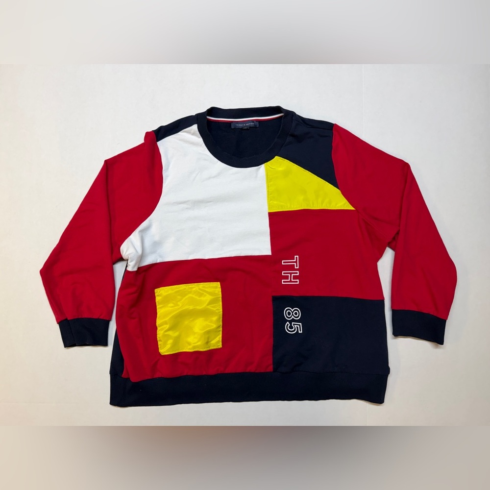 Vintage Tommy Hilfiger TH 85 Men’s Size 2XL Colorblock Crewneck Sweatshirt
